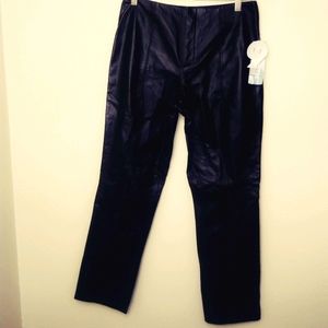 Nine west NWT leather pants dark brown 4 nine west career night out party